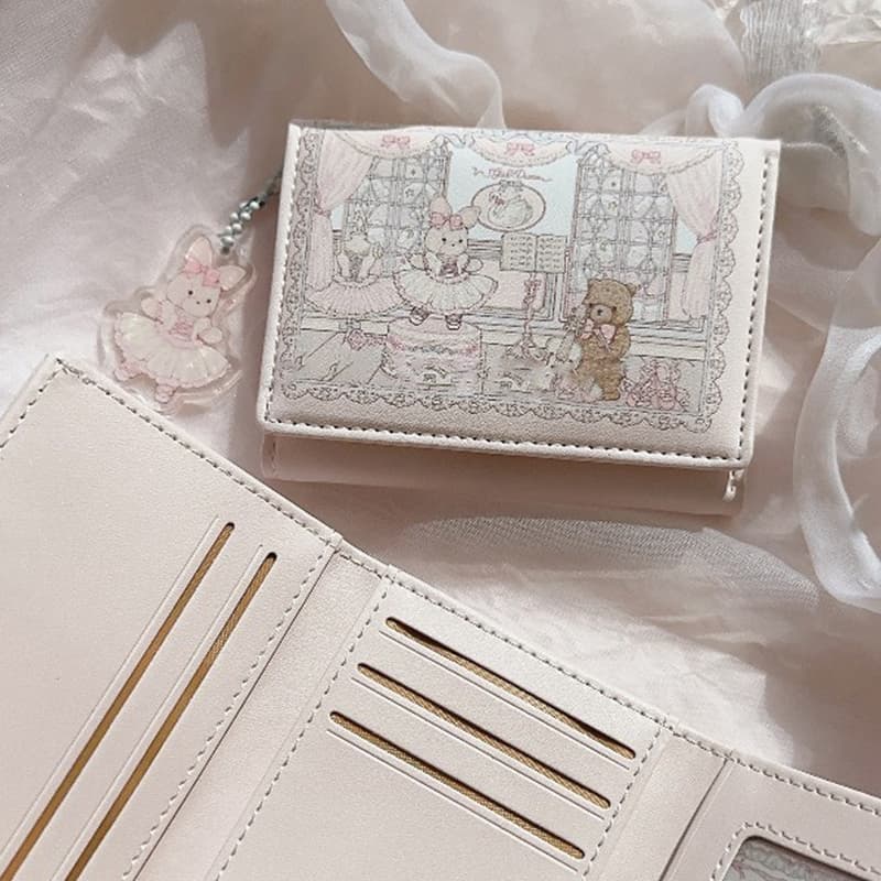 コンパクト財布 夢見るお姫様の三つ折りミニ財布