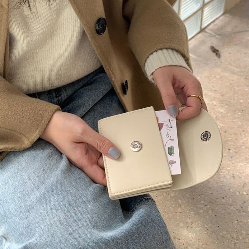 コンパクト財布 上質レザー極薄二つ折り財布