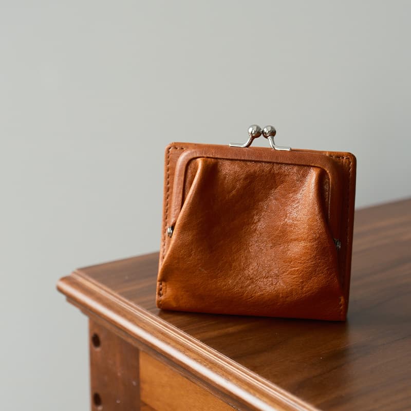 コンパクト 財布 クラシック がま口 本革 財布