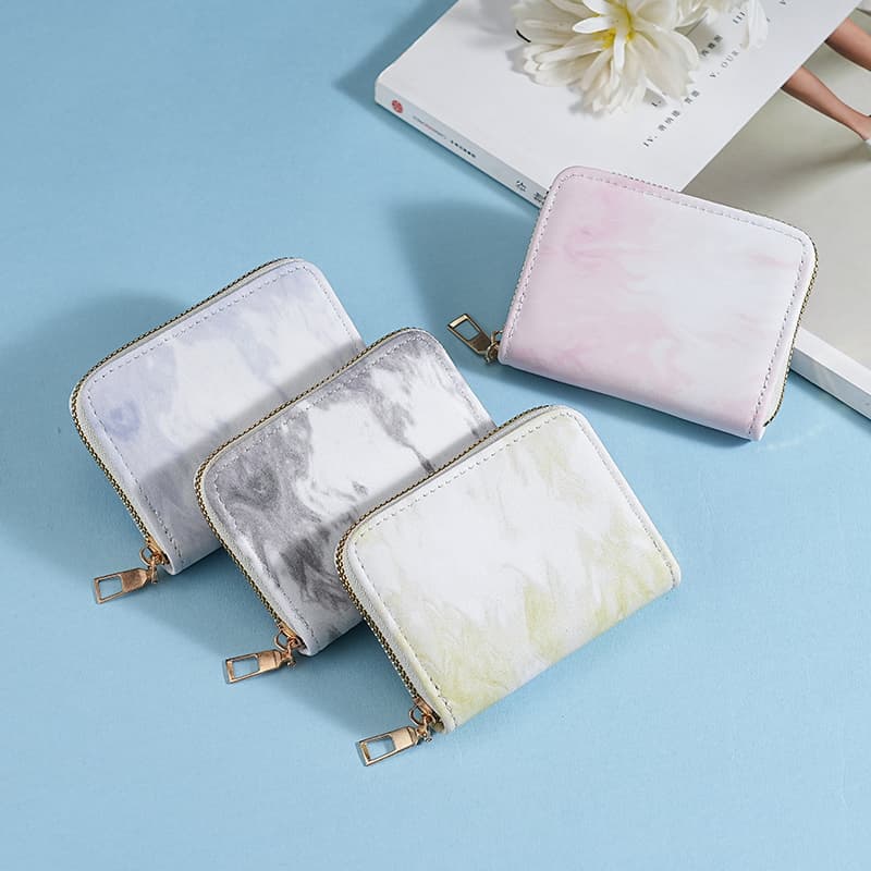 コンパクト 財布 マーブル模様カード収納財布