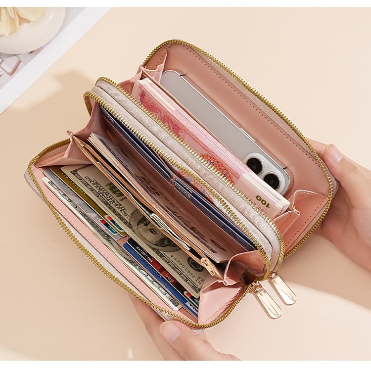 コンパクト 財布 キルティング ダブルジップ ウォレット