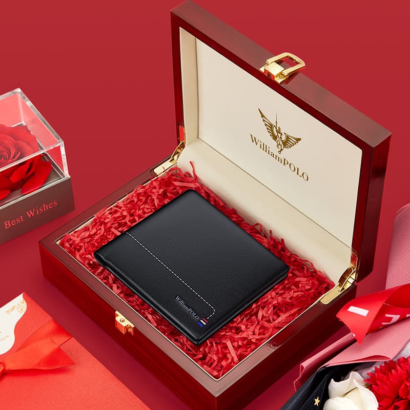 コンパクト 財布 シンプル上質な紳士用二つ折り財布