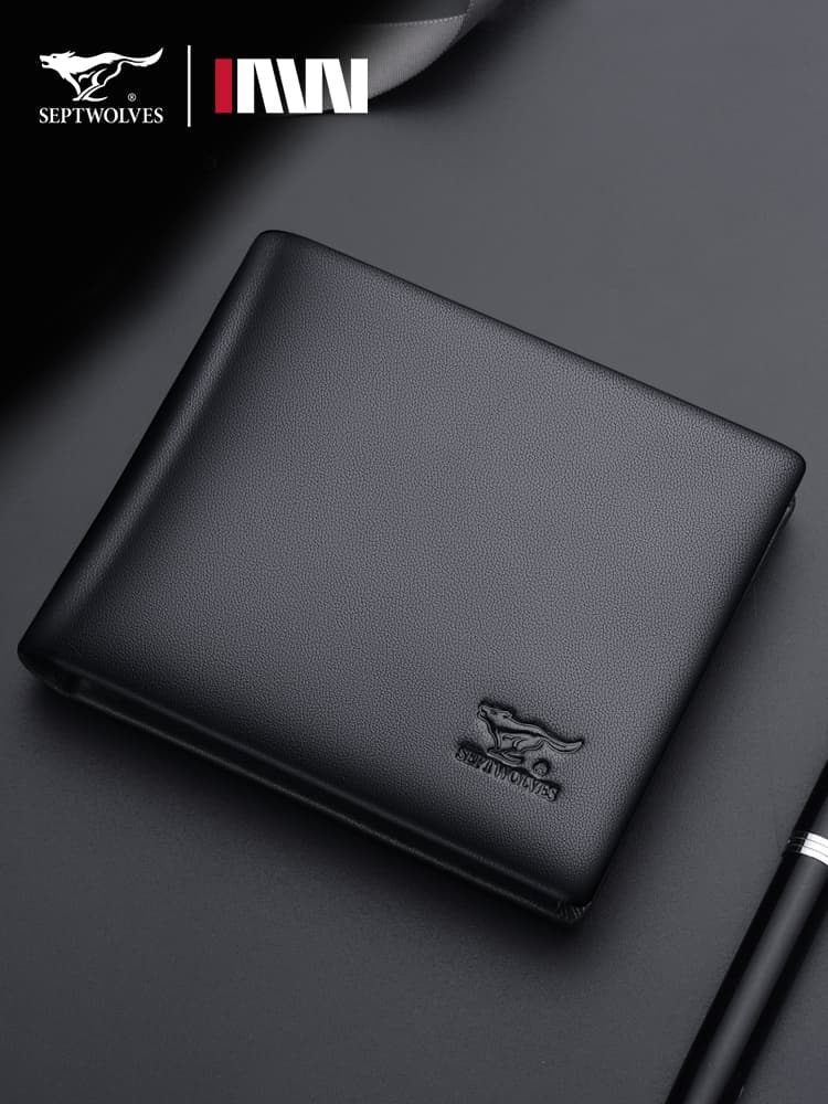 コンパクト 財布 上質革スリム二つ折り紳士財布