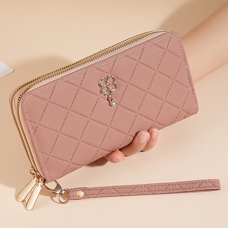 コンパクト 財布 キルティング ダブルジップ ウォレット