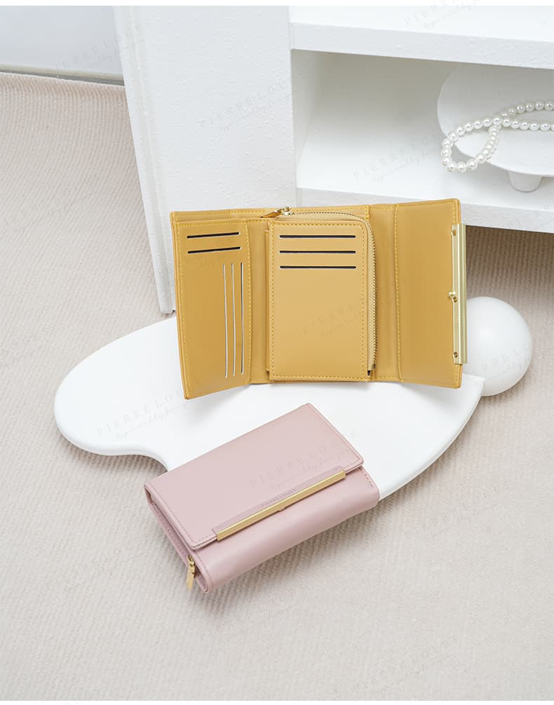 コンパクト 財布 上品なスクエア三つ折りミニ財布