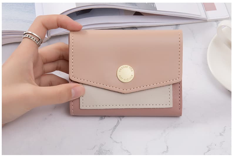 コンパクト 財布 女性用二つ折り財布コンパクト小銭入れ付き短財布