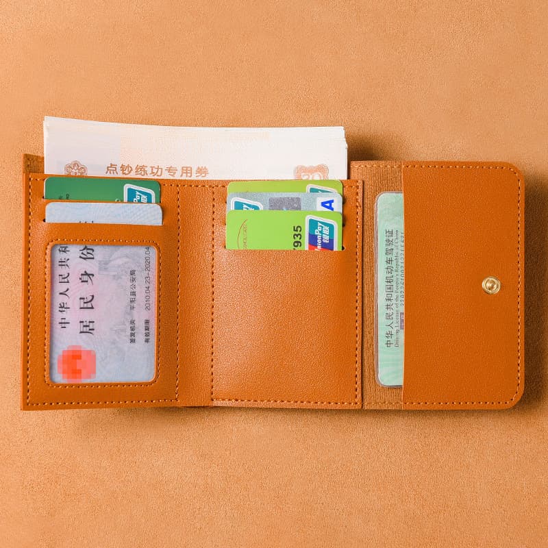 コンパクト 財布 多機能ミニマル三つ折り財布