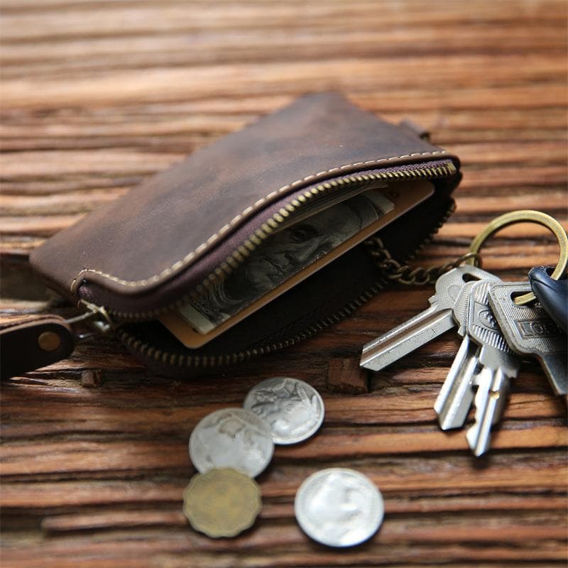 コンパクト 財布 本革ファスナー式薄型財布