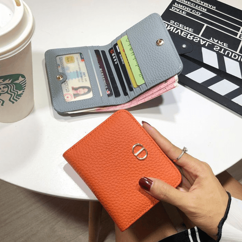 コンパクト財布 上質な質感 二つ折り ミニ財布