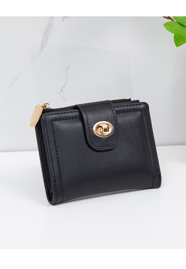 コンパクト 財布 レディース二つ折り財布 多機能カード収納 高級感小銭入れ