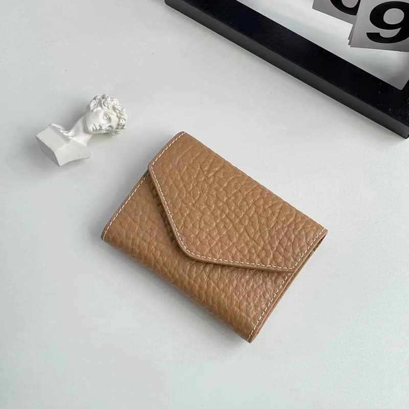 コンパクト財布 上質本革使用 三つ折りミニ財布