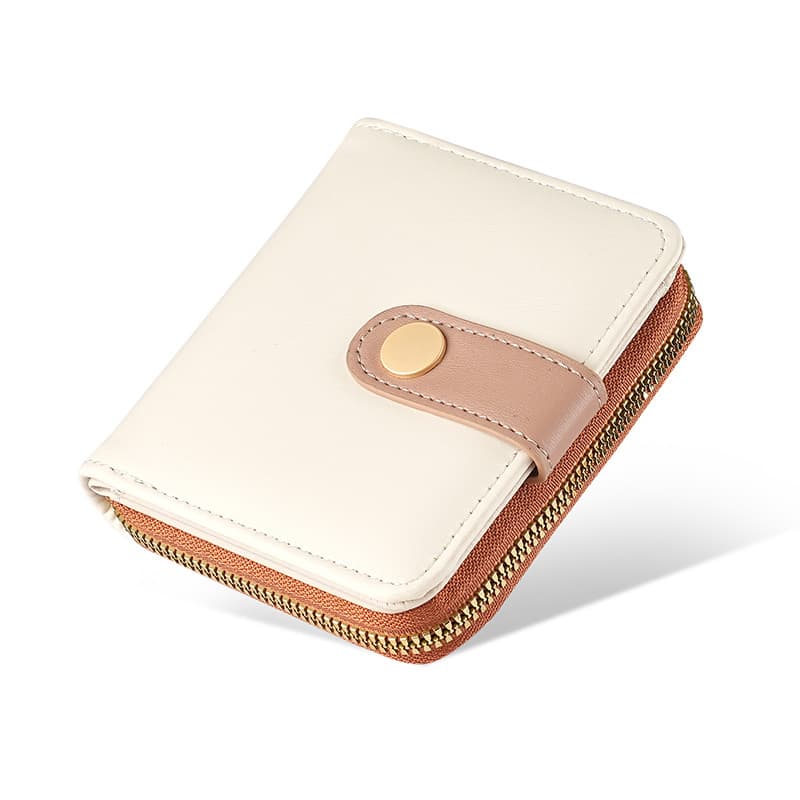 コンパクト 財布レディース 本革ミニサイズ二つ折り財布ラウンドファスナー付き