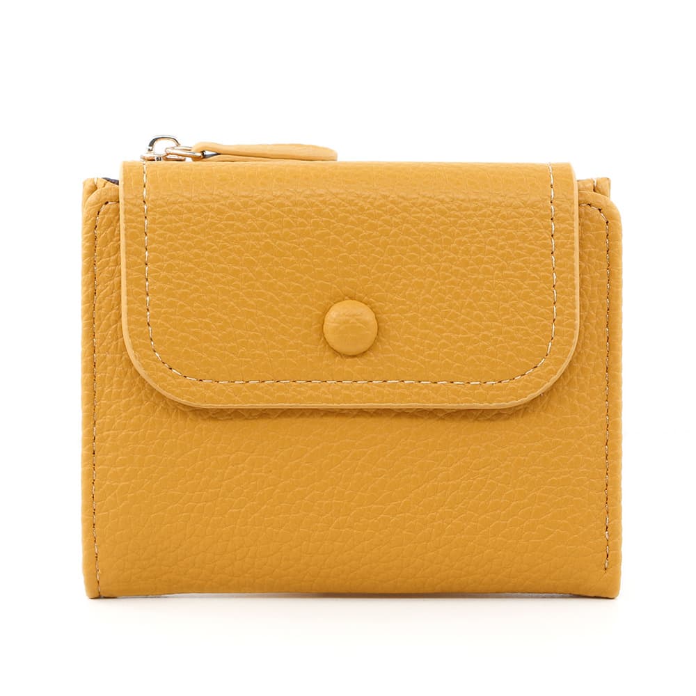 コンパクト 財布 なめし革シンプル三つ折りミニ財布