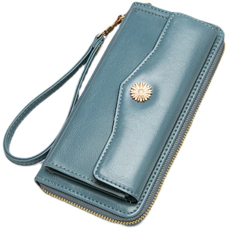 コンパクト 財布 上品な華やかさ 花モチーフ付き薄型長財布