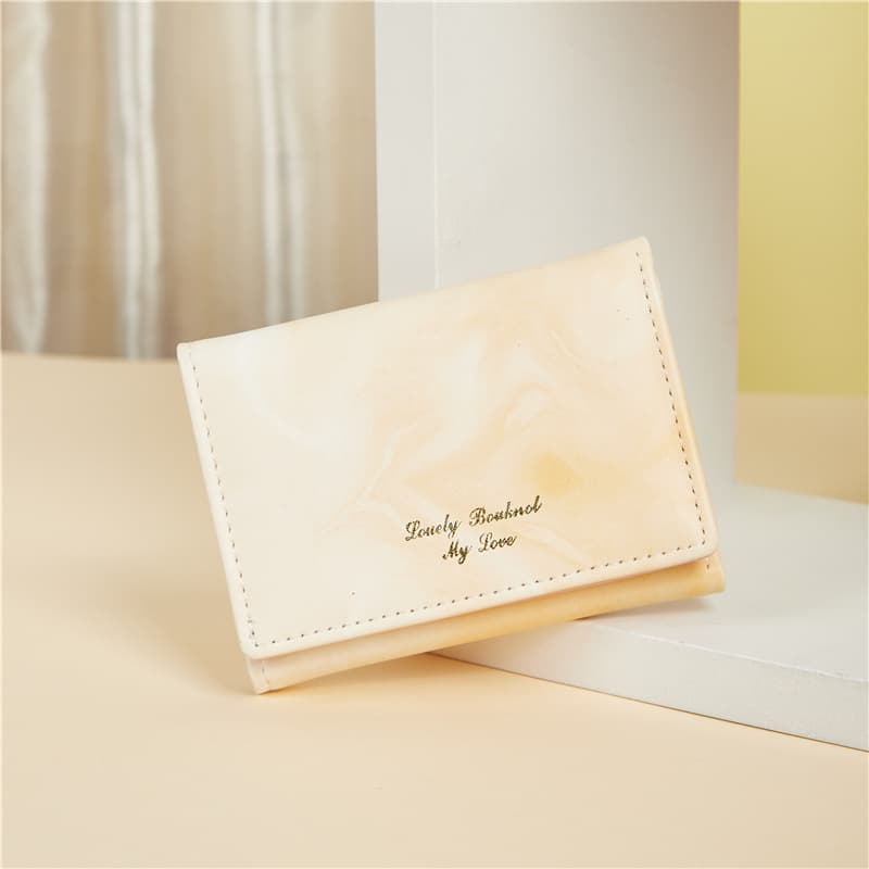 コンパクト 財布 大理石模様の三つ折りコンパクト財布