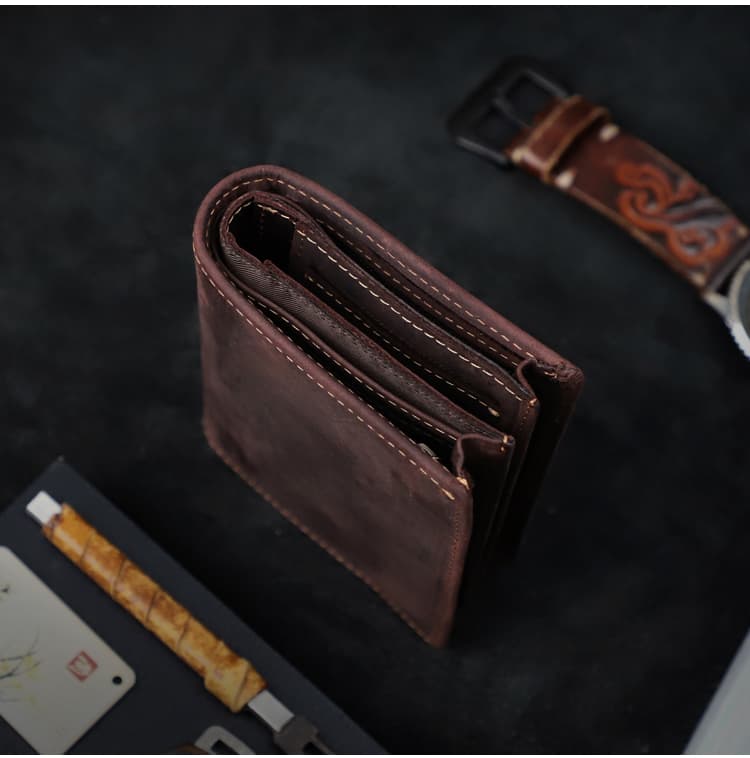 コンパクト 財布 職人手縫い本革二つ折り財布