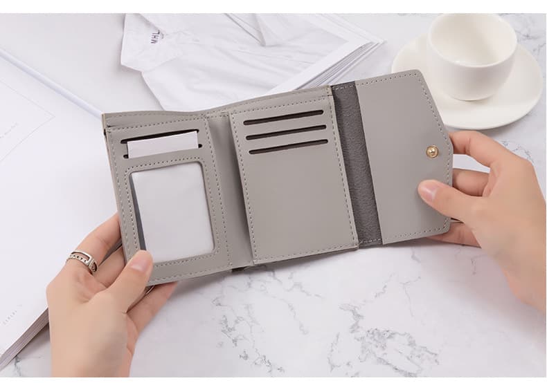 コンパクト 財布 女性用二つ折り財布コンパクト小銭入れ付き短財布