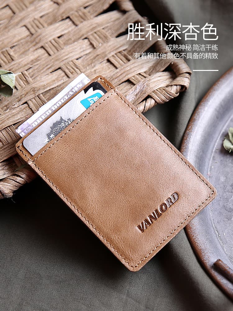 コンパクト 財布 薄型本革ミニマル財布 スマートカードホルダー