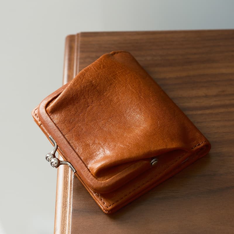 コンパクト 財布 クラシック がま口 本革 財布