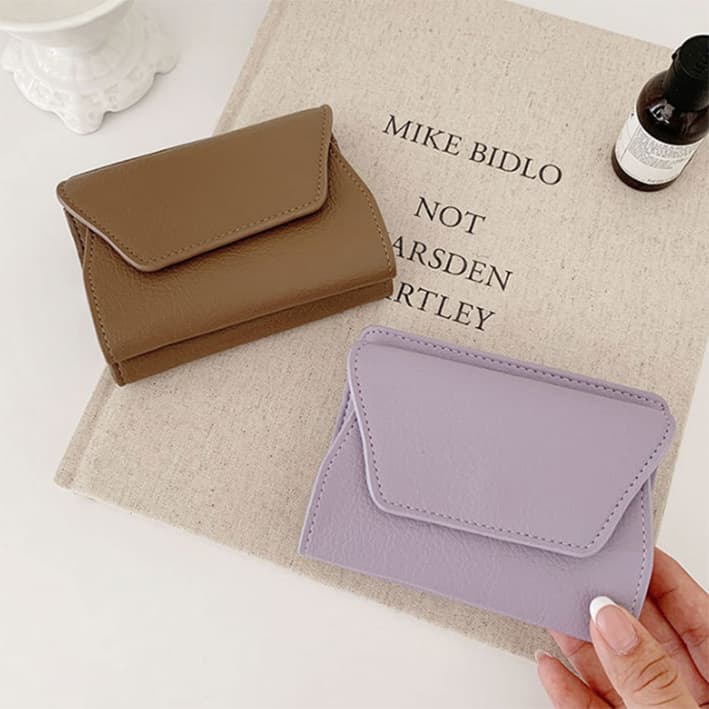 コンパクト 財布 レディース薄型軽量二つ折り小銭入れ付きコンパクト財布