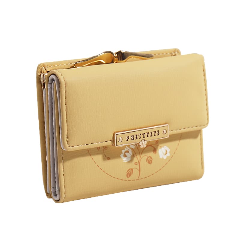 コンパクト財布 花柄デザイン 三つ折り ミニ財布