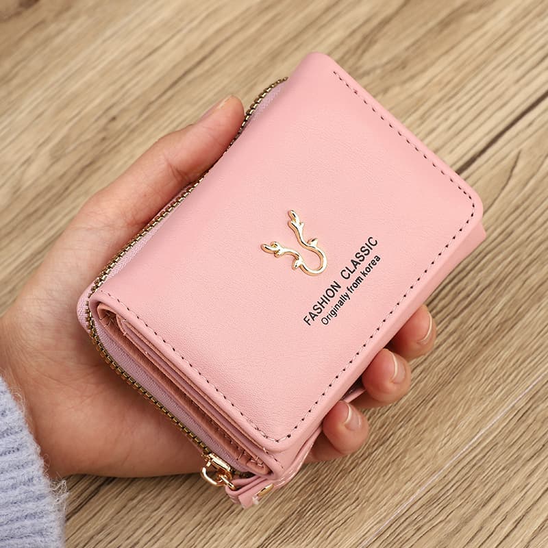 コンパクト 財布 トカゲモチーフ三つ折りミニウォレット