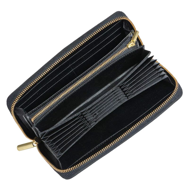 コンパクト 財布 上質レザー蛇腹式収納長財布