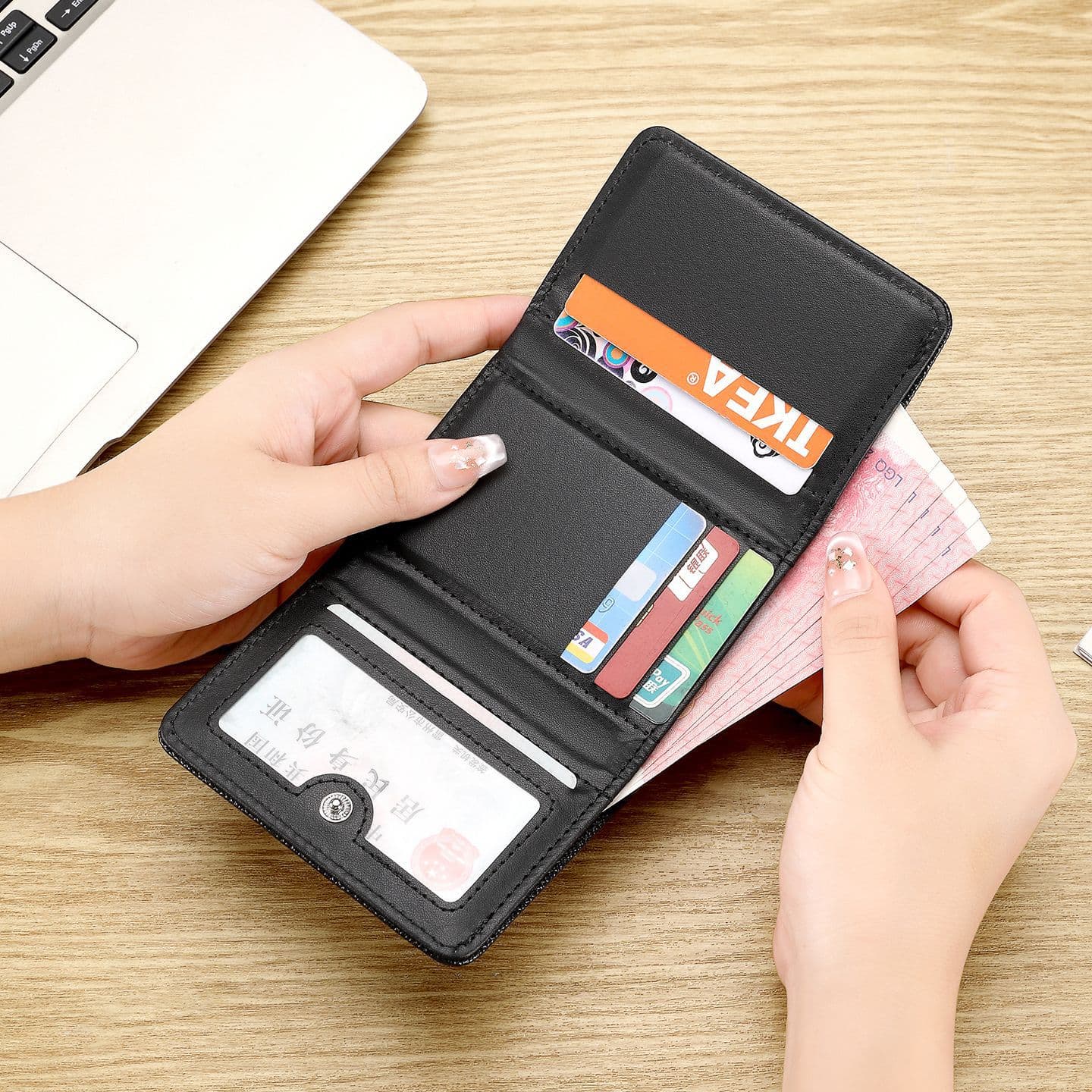 コンパクト 財布 多機能収納 三つ折りコンパクト財布