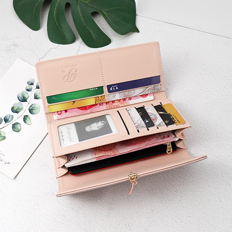 コンパクト 財布 シンプル リーフチャーム レディース財布