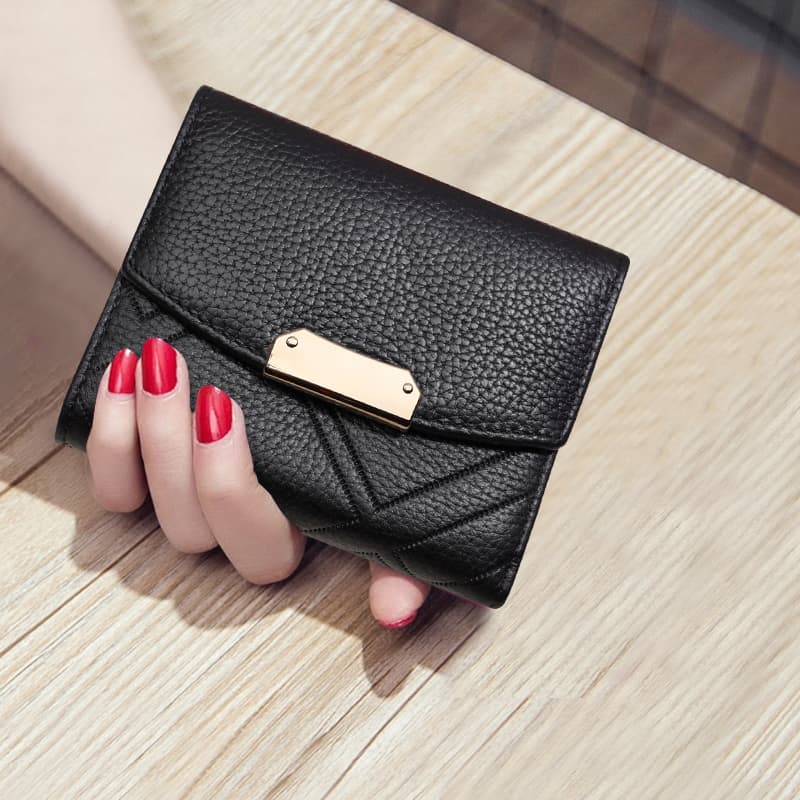 コンパクト 財布 上品な幾何学模様がま口財布