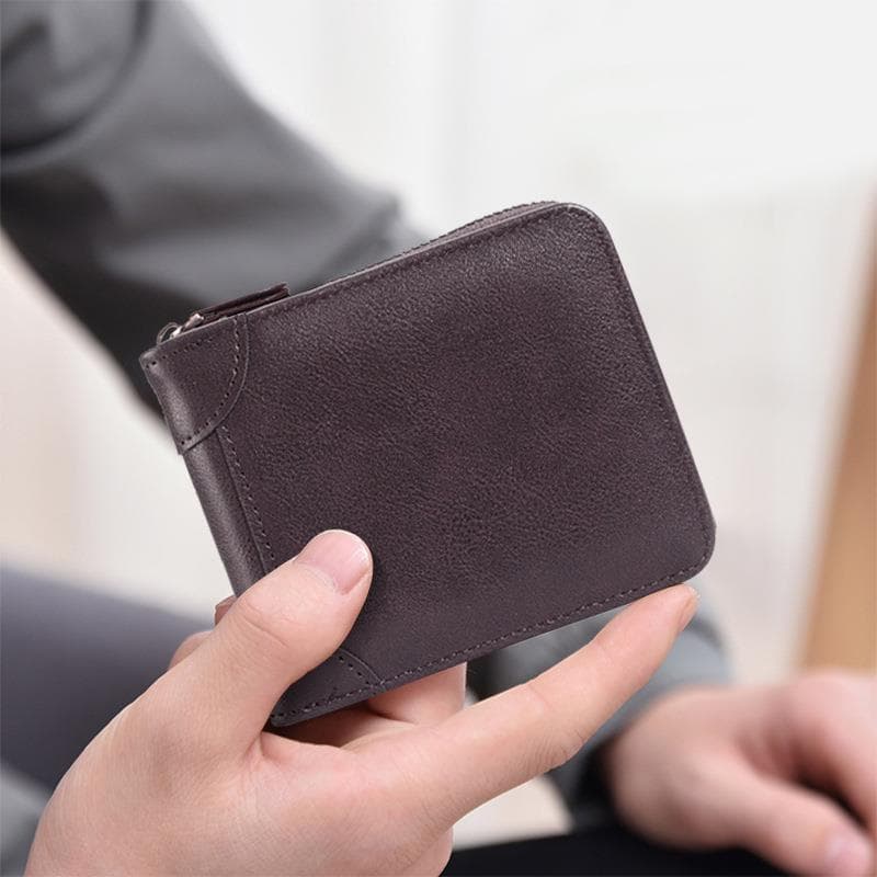 コンパクト 財布 上質牛革ミニマル二つ折り財布