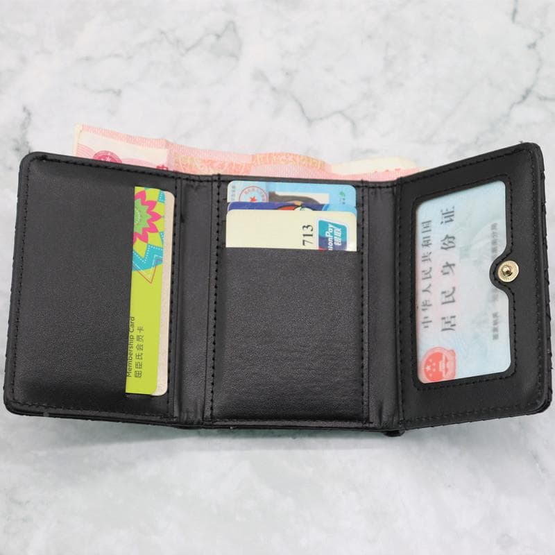 コンパクト財布 職人技が光る編み込み三つ折り財布