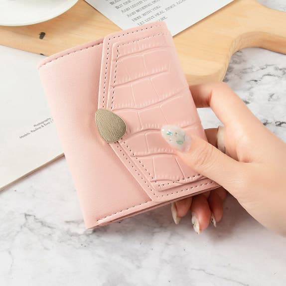 コンパクト 財布 レディース二つ折り財布コンパクト型押しミニ財布