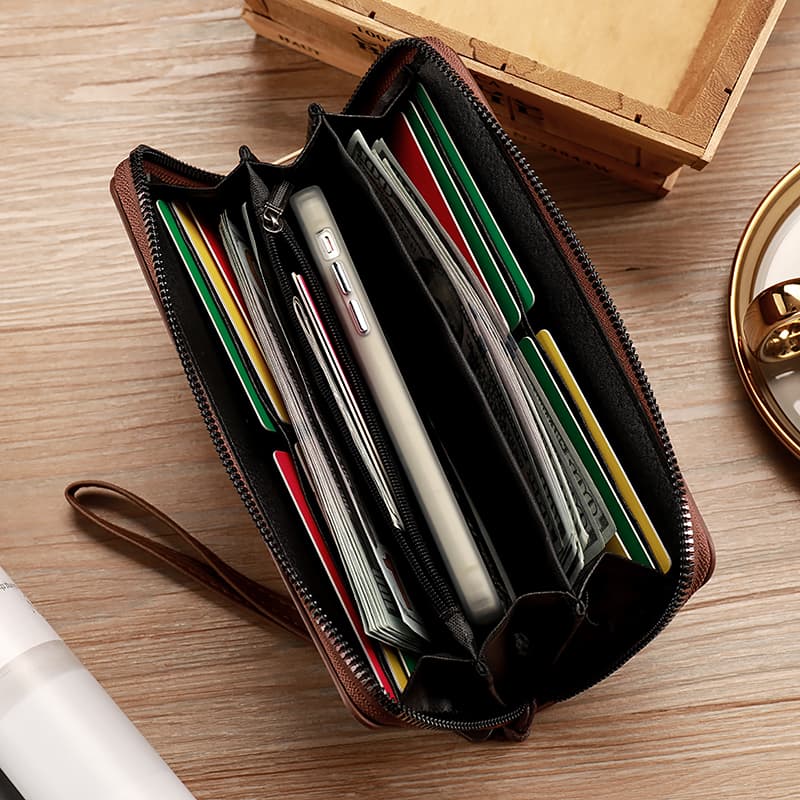 コンパクト 財布 上質な牛革使用 大人の薄型ラウンド財布