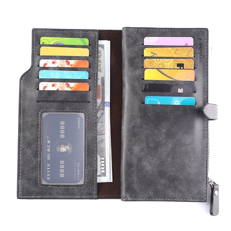 コンパクト 財布 本革二つ折り多機能カード収納財布