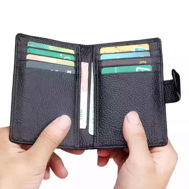 コンパクト 財布 多機能カード収納 本革二つ折り財布