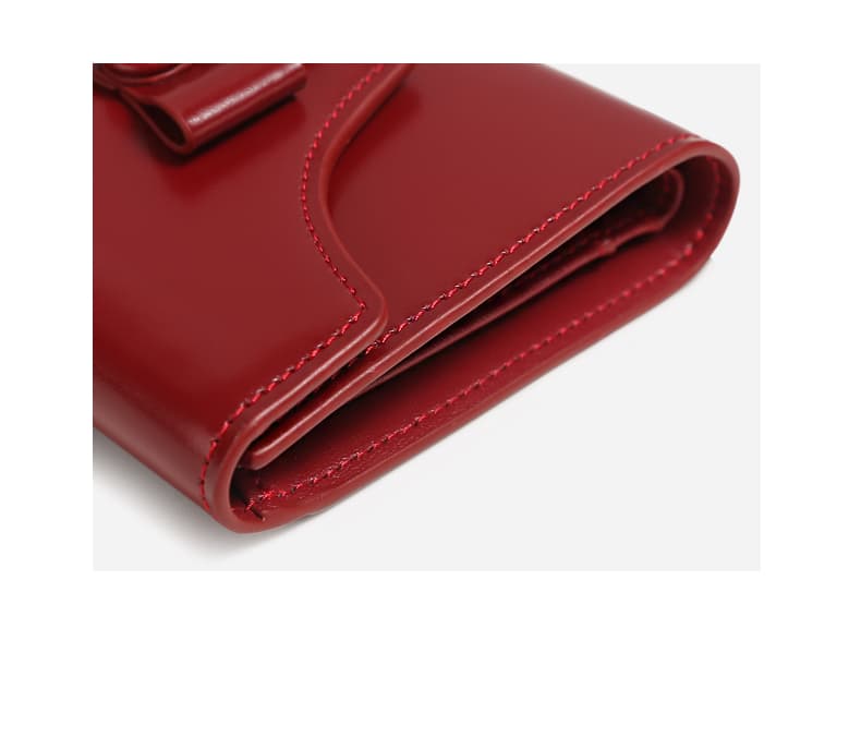 コンパクト 財布 リボン飾り付きミニ財布