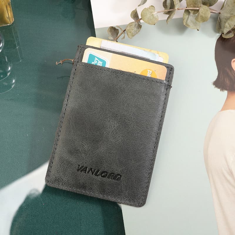 コンパクト 財布 薄型本革ミニマル財布 スマートカードホルダー