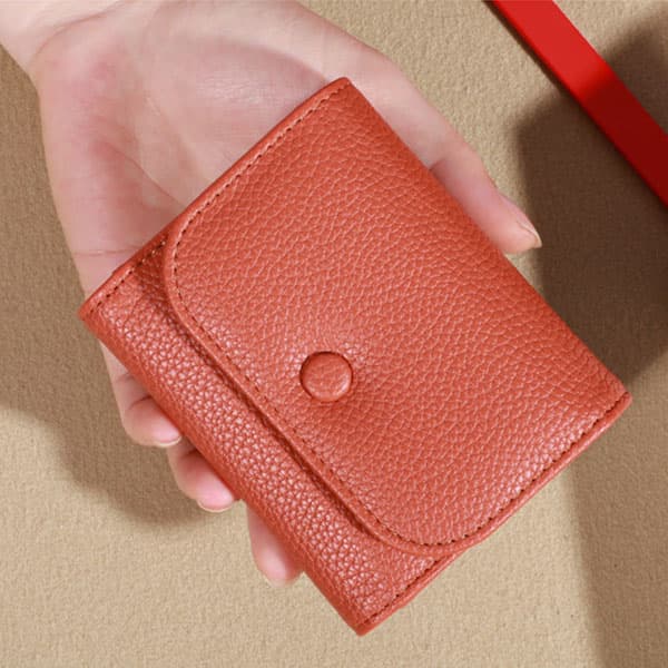 コンパクト 財布 二つ 折り コンパクト 財布 シボ加工レザー風二つ折りコンパクト財布