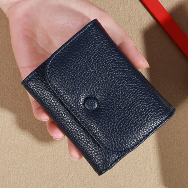 コンパクト 財布 二つ 折り コンパクト 財布 シボ加工レザー風二つ折りコンパクト財布