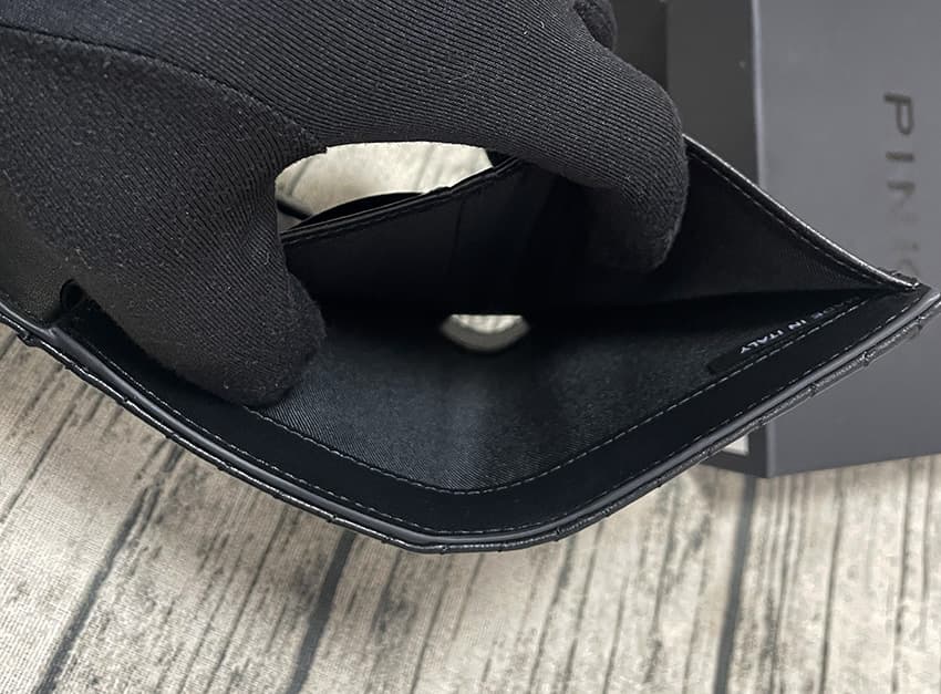 コンパクト 財布 三つ折り シェブロン柄 高級感 三つ折り財布