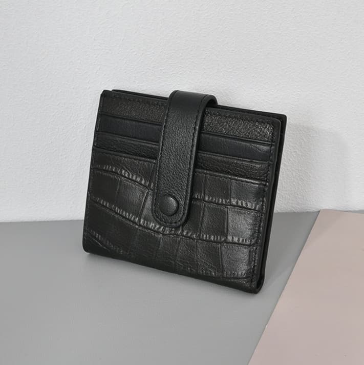 コンパクト 財布 クロコ型押しミニマル財布