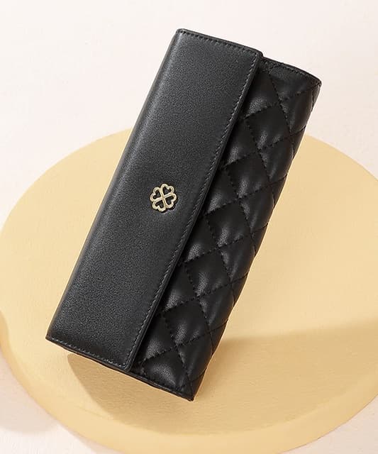 コンパクト 財布 キルティングフラップ 三つ折りコンパクト財布