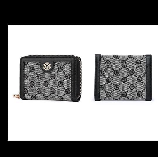 コンパクト 財布 モノグラム柄ジップアラウンド ミニウォレット