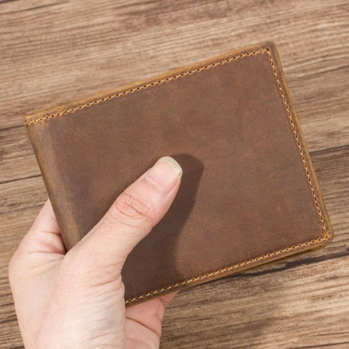 コンパクト 財布 上質牛革二つ折り財布