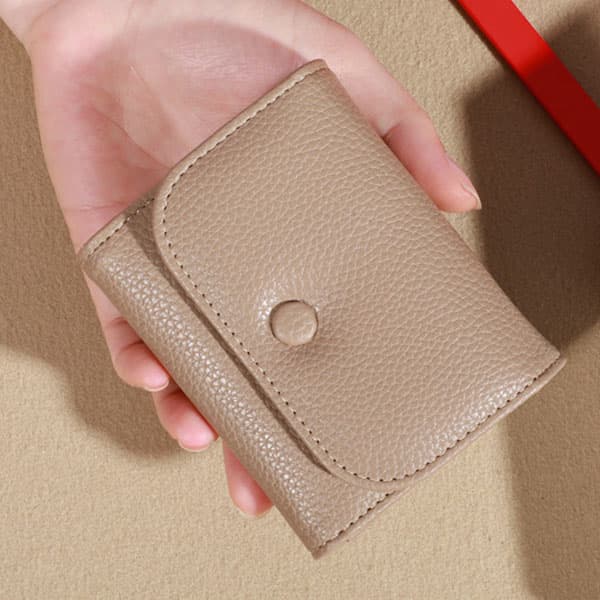 コンパクト 財布 二つ 折り コンパクト 財布 シボ加工レザー風二つ折りコンパクト財布