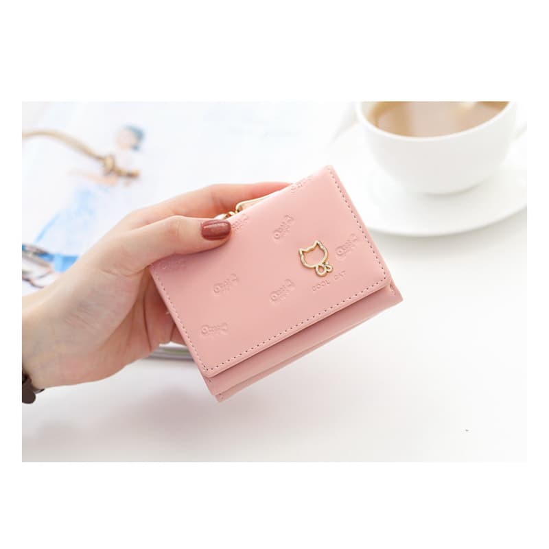 コンパクト 財布 猫モチーフ ミニマル財布
