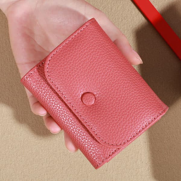 コンパクト 財布 二つ 折り コンパクト 財布 シボ加工レザー風二つ折りコンパクト財布