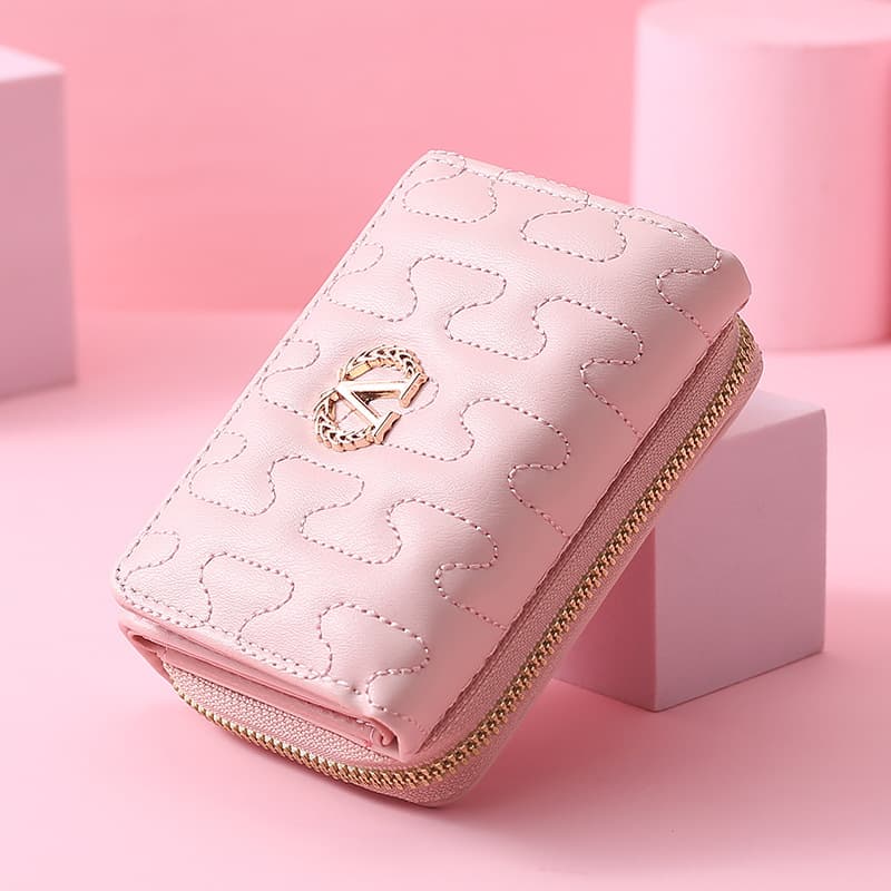コンパクト 財布 キルティング模様のミニ財布