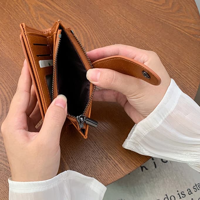 コンパクト 財布 男女兼用 二つ折り財布 コンパクト 小銭入れ付き 大容量カード収納